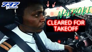 B737 NAIROBI 🇰🇪 JKIA | Taxi and TAKEOFF 06 | Pushback | 4K COCKPIT VIEW | ATC & Crew Communications