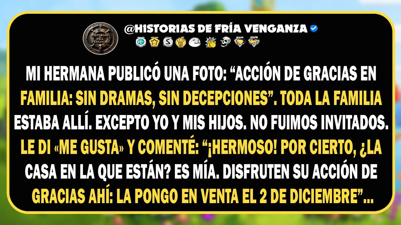 Mi hermana publicó una foto: “Acción de Gracias familiar: Sin dramas, sin decepciones”. Todos los...