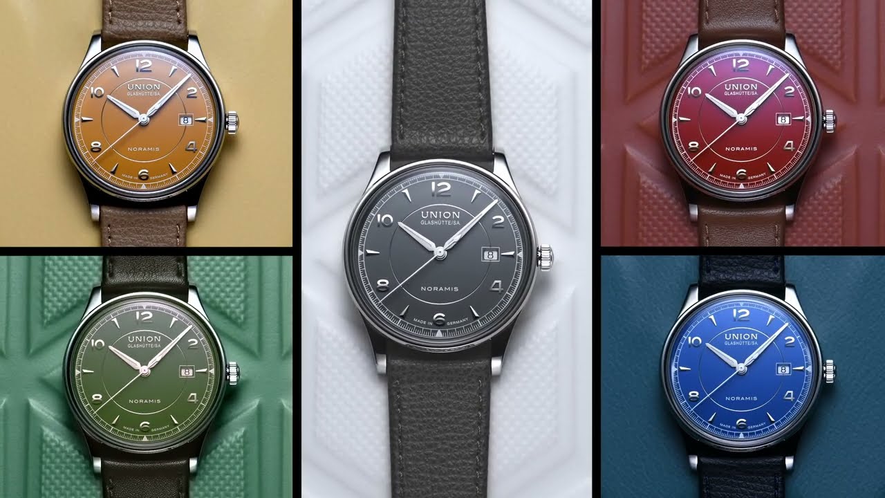 UNION GLASHÜTTE (Deutsche Uhrenmarke)  -  Noramis Datum bunt