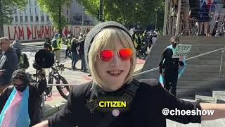 RACIST TRANNY HURLS RACIST SLURS AT ME IN SEATTLE