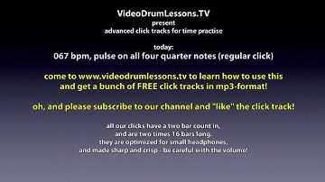 click track metronome 067 bpm, all 4 quarter notes, two bar count in, two times 16 bars total