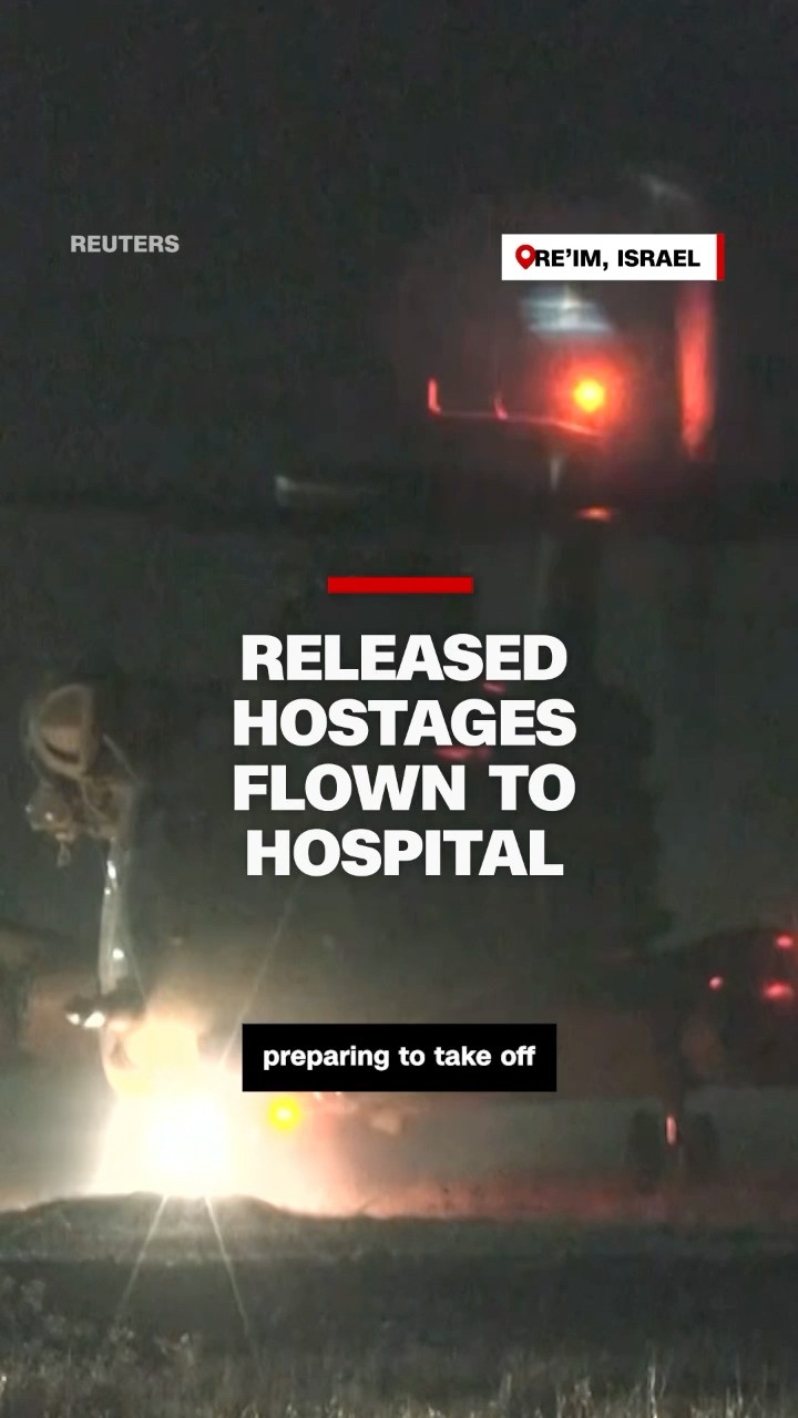 Released hostages flown to hospital