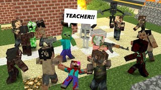 Monster School: FUNNY ZOMBIE APOCALYPSE CHALLENGE!! - Minecraft Animation