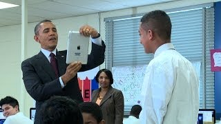 Raw Video: President Obama Records a Video Before Speaking on ConnectED
