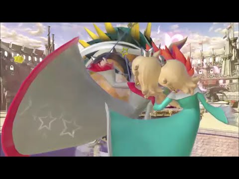 スマブラSP　背中向き手前やられ　通常サイズ　通常視点　ピーチ　デイジー　ロゼッタ　ゼルダ　ゼロスーツサムス　パルテナ