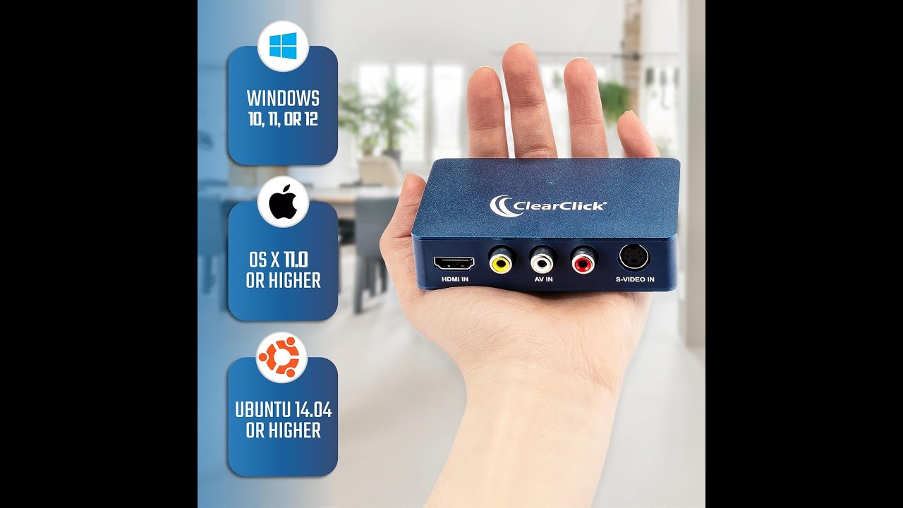 Устройство ClearClick для захвата видео и передачи аудио-видео в формате 1080p на USB-накопитель,...