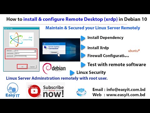 How to install & Configure Remote Desktop ( Xrdp ) in Debian 10 | Easy IT