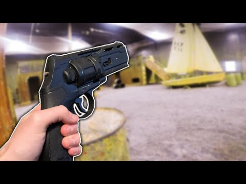 Playing With a Realistic Paintball Revolver