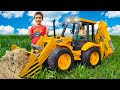 Funny Stories about Bruder Trucks - Excavator JCB, Tractor, Concrete Mixer - compilation