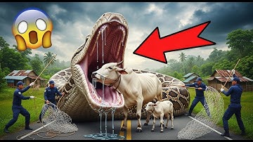 Heroic Rescue Team Saves Lonely Cow from Deadly Giant Python 🐍🐄🚨