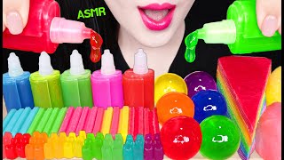 ASMR RAINBOW SOUR GEL, BUBBLE GUM, JELLY GUMMY 레인보우 사워젤 버블껌, 무지개 젤리 먹방 EATING SOUNDS