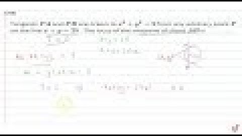 IIT JEE CONIC SECTIONS Tangents `P A`  and `P B`  are drawn to `x^2+y^2=9`  from any arbitrary po...