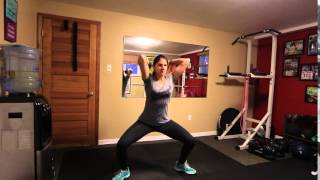 Triceps Overhead Extension in Sumo Squat Hold