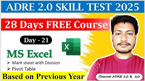 ADRE Skill Test 2025 || Day- 21 || MS Excel || PIVOT Table || Maths Plus Assam