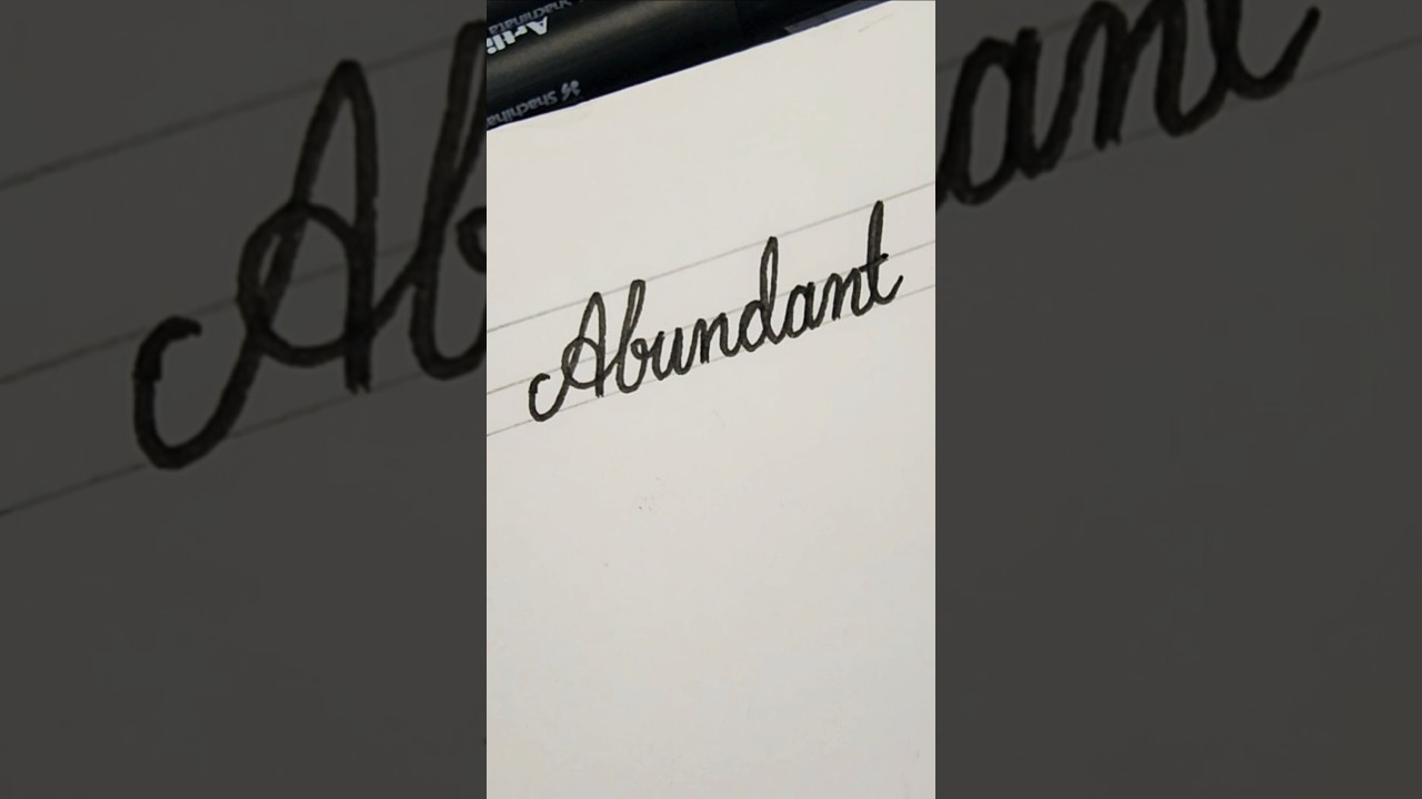 Abundant in cursive  handwriting 