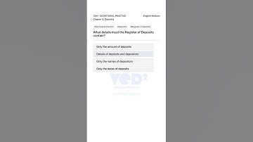 12th Secretarial Practice Deposits Register Details