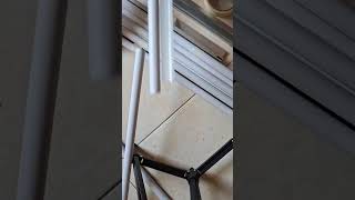 process of cutting PVC pipe with scissors #woodworking #asmr #diy
