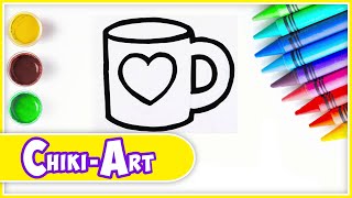 Mug Drawing & Coloring | Learning Videos for Kids | Kiddley Doo Art Mug Drawing & Coloring | Learning Videos for Kids | Kiddley Doo Art