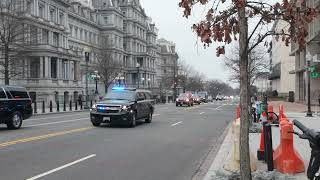 The King of Jordan's motorcade arrives at the White House