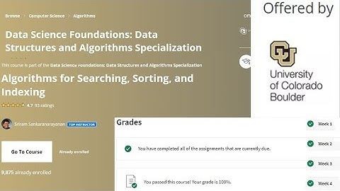 All 4 week solutions for | Coursera Algorithms for Searching, Sorting, and Indexing | 4ass+Quizzes