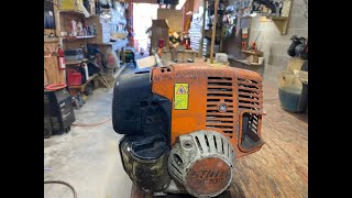 Pull rope repair on a Stihl HT-100 pole pruner / pole saw.