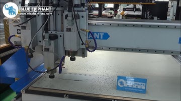 BLUE ELEPHANT 1325 Pneumatic System Three Spindles CNC Router Carving On Aluminum Composite Panel