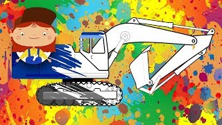 Vamos colorir juntos com a Doutora McWheelie! A escavadeira. Animação infantil. screenshot 3