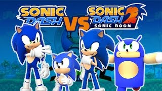 Sonic Dash vs Sonic Dash 2 | Race Against Sonics (60fps)