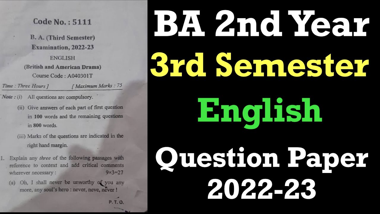 ba assignment question paper autumn 2022