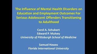 Behavioral Health Disorders and Employment for Justice Involved Adolescents webinar