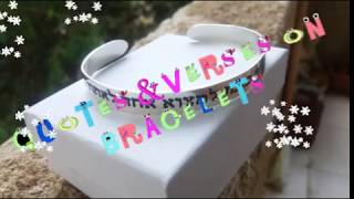 Engraved personalized bracelets. Choose your favorite quote, names, verses.