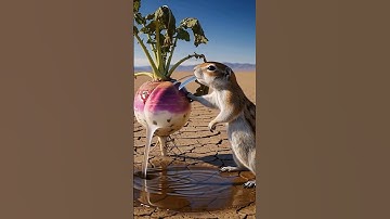 The squirrel saved the turnip plant from drying out by watering it 😭 #ai #tree #save #water