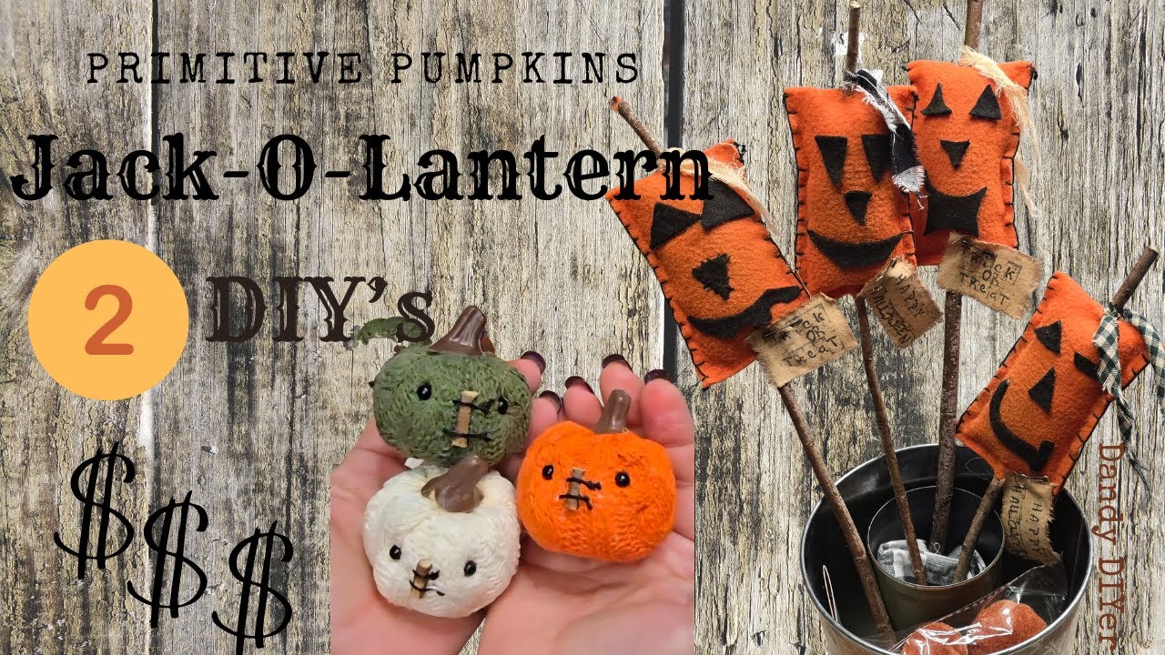 2 DIY Primitive Jack-O-Lanterns In Minutes! Make to Sell - YouTube
