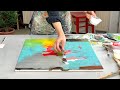 Abstrakte Malerei - Pastos und fliessend Techniken - Easy - Acryl Step by step
