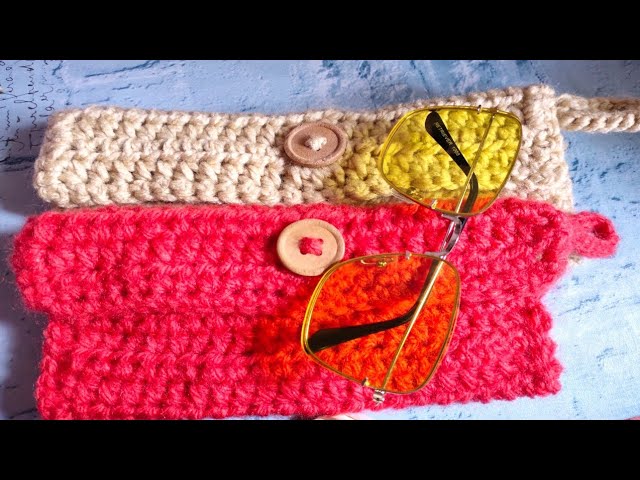 How to crochet a colourful glasses case — Sum of their Stories Craft Blog