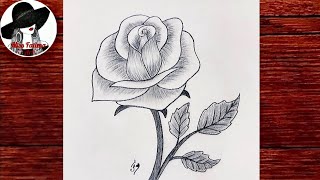 ROSE Drawing Easy 🌹| How to Draw a Rose step by step