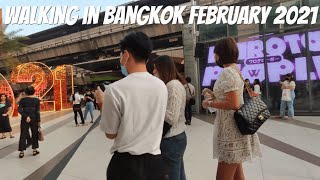 Siam Paragon Shopping Mall Walking in Bangkok Thailand February 2021 To Central World Shopping Plaza
