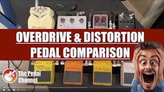 Overdrive & Distortion Pedal Comparison Joyo Uzi Boss DS-1 OD-2 OD-1 Danelectro Daddy-O  Fuzz