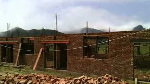 Volunteer teacher and his rural students