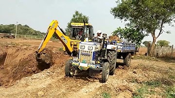 JCB 3dx Backhoe loading mud in Swaraj tractor Video Part-27 || Actor hub