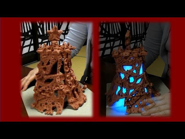 kimie gangiの図工教室「粘土で作るランプシェード」 lampshade - YouTube