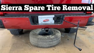 2014  2018 GMC Sierra Spare Tire Location  How To Remove Spare Jack Lug Nut Wrench  Change Flat