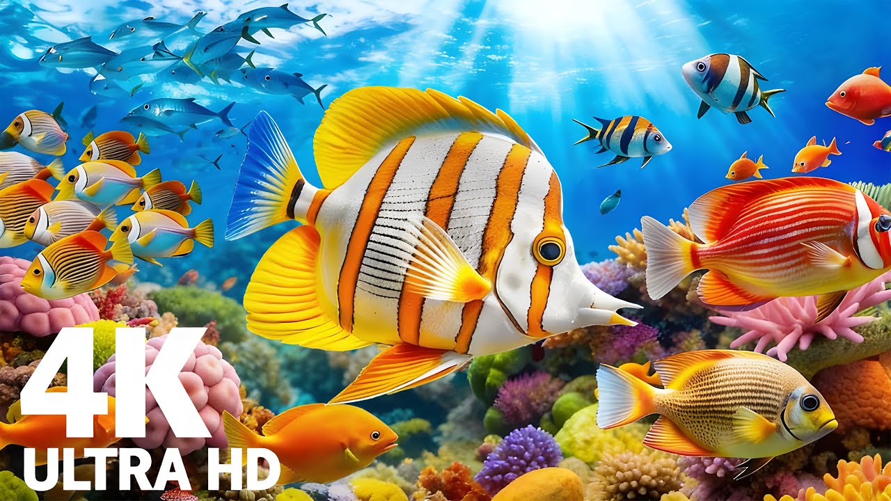 ✨ Marine Animals 4K – Beautiful Ocean World with Coral Reefs & Relaxing Music #10