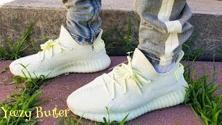 yeezy butter on feet