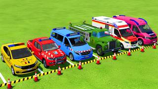 TRANSPORTING POLICE CARS, FIRE DEPARTMENT, AMBULANCE VEHICLES WITH MAN TRUCKS ! Farming Simulator 25 screenshot 5