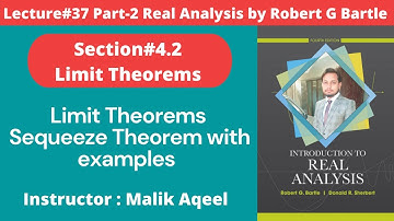 Introduction to real analysis bartle - Section#4.2 Limit theorems , sequeeze theorem with examples