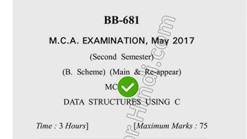 2017 Dcrust MCA 2nd Sem Data Structure Using C Question Paper
