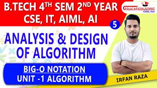 Lec 5 | Big O Notation Numerical | RGPV Analysis Design of Algorithm (ADA) RGPV B.Tech 4th Sem