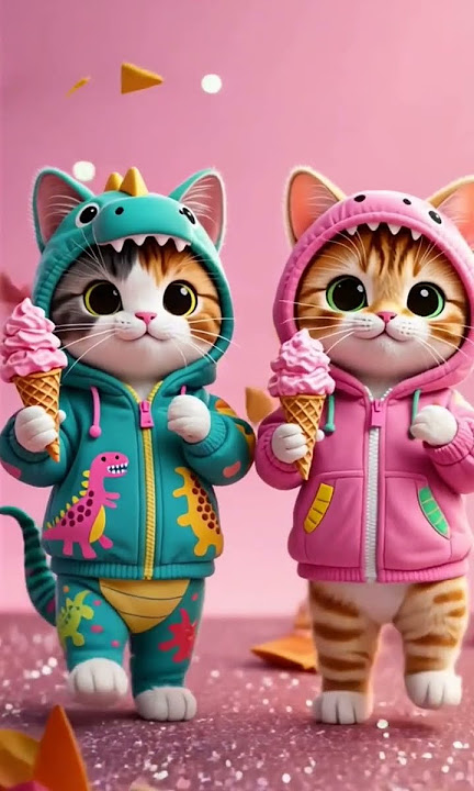cicit cuit si kucing comel dino 🦕 suka es krim stroberi 🍓#cat #imut #shortvideo #cute #shortsfeed