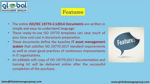 Get Outline of ISO/IEC 19770-1:2017 Documentation and Awareness Training kit by Global Manager Group